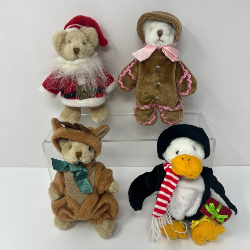 Ganz Wee Bear Christmas Plush Lot Santa Gingerbread Reindeer Penguin 5inch 1995